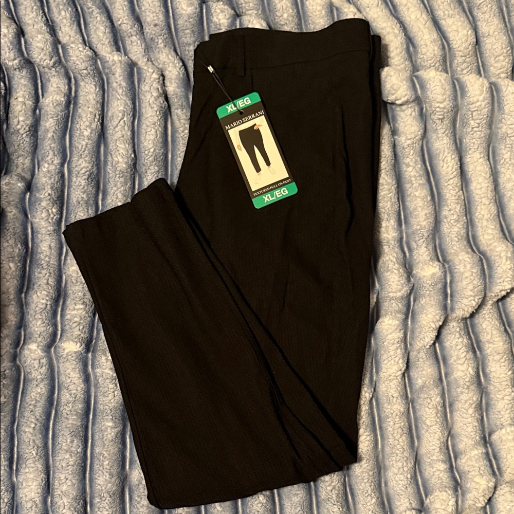 Textured pull on dress pants